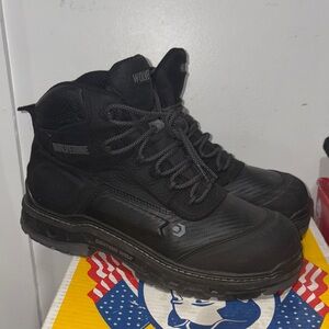 Wolverine Men's Black Lace-Up Work Boots suez 10.5 M